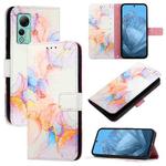 For Ulefone Note 14 PT003 Marble Pattern Flip Leather Phone Case(Galaxy Marble White)