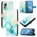 For Ulefone Note 14 PT003 Marble Pattern Flip Leather Phone Case(Green)