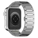 For Apple Watch SE 2023 44mm Oval Butterfly Buckle Titanium Alloy Watch Band(Silver)