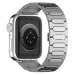 For Apple Watch Series 7 45mm Oval Butterfly Buckle Titanium Alloy Watch Band(Silver)