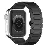 For Apple Watch Series 6 44mm Oval Butterfly Buckle Titanium Alloy Watch Band(Black)