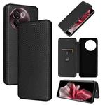 For vivo V30e Carbon Fiber Texture Flip Leather Phone Case(Black)