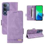 For vivo Y19s Magnetic Clasp Leather Phone Case(Purple)