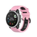 For Garmin Fenix 6 Two-color Silicone Watch Band(Pink Black)