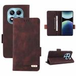 For Redmi Note 14 Pro 4G Magnetic Clasp Leather Phone Case(Brown)