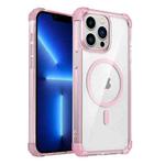 For iPhone 13 Pro Transparent MagSafe Magnetic Phone Case(Pink)