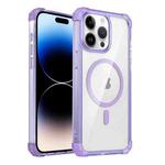 For iPhone 14 Pro Transparent MagSafe Magnetic Phone Case(Purple)