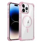 For iPhone 14 Pro Max Transparent MagSafe Magnetic Phone Case(Pink)