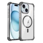 For iPhone 15 Plus Transparent MagSafe Magnetic Phone Case(Black)