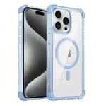 For iPhone 15 Pro Transparent MagSafe Magnetic Phone Case(Blue)