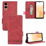 For Fujitsu Arrows F-52E We2 Plus Magnetic Clasp Leather Phone Case(Red)