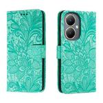 For vivo Y35M+ Lace Flower Embossing Flip Leather Phone Case(Green)