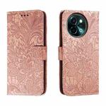 For vivo Y38 Lace Flower Embossing Flip Leather Phone Case(Rose Gold)
