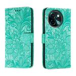 For vivo Y38 Lace Flower Embossing Flip Leather Phone Case(Green)