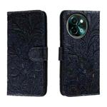 For vivo Y38 Lace Flower Embossing Flip Leather Phone Case(Dark Blue)