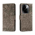 For vivo Y200 5G Lace Flower Embossing Flip Leather Phone Case(Grey)