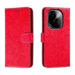 For vivo Y200 5G Lace Flower Embossing Flip Leather Phone Case(Red)