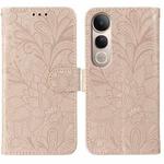 For vivo V50 Lite 5G Lace Flower Embossing Flip Leather Phone Case(Rose Gold)