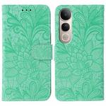 For vivo V50 Lite 5G Lace Flower Embossing Flip Leather Phone Case(Green)