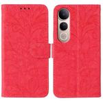For vivo V50 Lite 5G Lace Flower Embossing Flip Leather Phone Case(Red)