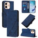 For vivo Y28 4G Crossbody 3D Embossed Flip Leather Phone Case(Blue)