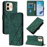 For vivo Y28 4G Crossbody 3D Embossed Flip Leather Phone Case(Green)