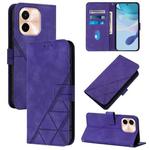 For vivo Y28 4G Crossbody 3D Embossed Flip Leather Phone Case(Purple)