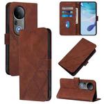 For vivo S20 Pro Crossbody 3D Embossed Flip Leather Phone Case(Brown)