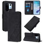 For vivo S30 Pro mini Crossbody 3D Embossed Flip Leather Phone Case(Black)