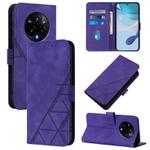 For Realme 14 Pro+ Crossbody 3D Embossed Flip Leather Phone Case(Purple)