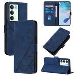 For Realme V70 5G / C75 5G Crossbody 3D Embossed Flip Leather Phone Case(Blue)