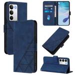 For Realme C71 4G Global Crossbody 3D Embossed Flip Leather Phone Case(Blue)