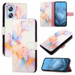 For Blackview A52 PT003 Marble Pattern Flip Leather Phone Case(Galaxy Marble White)