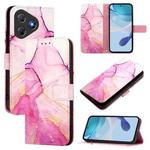 For Blackview Oscal Flat 2 / 2C PT003 Marble Pattern Flip Leather Phone Case(Pink Purple Gold)