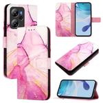 For Blackview Oscal Tiger 13 PT003 Marble Pattern Flip Leather Phone Case(Pink Purple Gold)