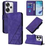 For Xiaomi Poco F6 Crossbody 3D Embossed Flip Leather Phone Case(Purple)