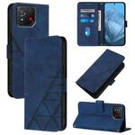 For Asus ROG Phone 8 Crossbody 3D Embossed Flip Leather Phone Case(Blue)