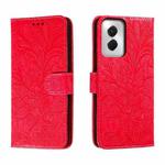 For Motorola Moto G Power 5G 2024 Lace Flower Embossing Flip Leather Phone Case(Red)