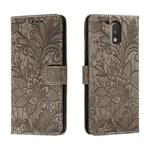 For Motorola Moto G4 Lace Flower Embossing Flip Leather Phone Case(Grey)