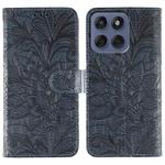 For Motorola Edge 60 Fusion 5G Lace Flower Embossing Flip Leather Phone Case(Dark Blue)