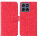 For Motorola Edge 60 Fusion 5G Lace Flower Embossing Flip Leather Phone Case(Red)