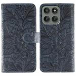 For Motorola Edge 60 Pro Lace Flower Embossing Flip Leather Phone Case(Dark Blue)