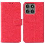 For Motorola Edge 60 Pro Lace Flower Embossing Flip Leather Phone Case(Red)
