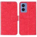 For Motorola G96 5G Lace Flower Embossing Flip Leather Phone Case(Red)