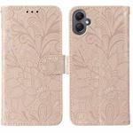 For Samsung Galaxy A06 4G / 5G Lace Flower Embossing Flip Leather Phone Case(Rose Gold)