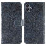 For Samsung Galaxy A06 4G / 5G Lace Flower Embossing Flip Leather Phone Case(Dark Blue)