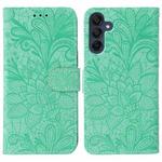 For Samsung Galaxy A56 5G Lace Flower Embossing Flip Leather Phone Case(Green)