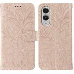 For Samsung Galaxy S25 Edge 5G Lace Flower Embossing Flip Leather Phone Case(Rose Gold)