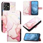 For ZTE Blade A73 4G PT003 Marble Pattern Flip Leather Phone Case(Rose Gold)