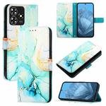 For ZTE Blade A73 4G PT003 Marble Pattern Flip Leather Phone Case(Green)